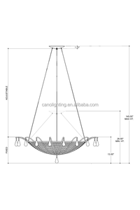Lámpara de Araña Decorativa Bohemia de Madera Blanca Lavada con Cuentas, Lámpara Colgante de Hierro con Forma de Globo - Product Image 3