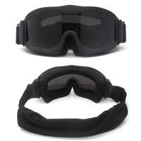 Lunettes de Paintball Airsoft Tactiques à 3 Lentilles, Coupe-Vent Anti-Brouillard CS Wargame, Protection de Tir, Convient pour Casque