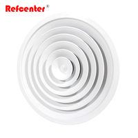 Diffuseur d'air rond en aluminium pour plafond HVAC avec registre papillon, pour conduit de climatisation