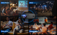 5G WIFI Projecteur Mini Smart Real 1080P Full HD Film Proyector 200 ''Grand Écran LED Dent Bleue Projecteur Extérieur Portable