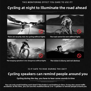 Многофункциональный ABS Аксессуары для велосипеда передний светодиодный фонарик для ночной езды электронный звонок Рог IPX5 Водонепроницаемый горный велосипед - Product Image 3