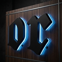 Letras/Números/Texto Publicitarios de Acrílico Negro Iluminados con LED de Colores, Diseño Resistente a la Intemperie IP65, AC 110-220V, Colgantes