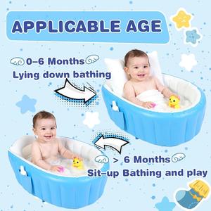 Bañera Inflable de PVC para Bebés, Plegable y Portátil, con Válvula de Seguridad y Bomba, para Recién Nacidos de 0 a 6 Meses - Product Image 5