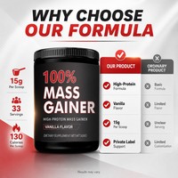 OEM Mass Gainer Poudre 500g Riche en Protéines Vanille Prise de Poids Soutien Musculaire Nutrition Sportive