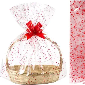 Sacs en cellophane transparents de 25 x 30 pouces, parfaits pour les paniers-cadeaux, les cadeaux, les mariages, sacs en plastique ronds en cellophane - Product Image 1