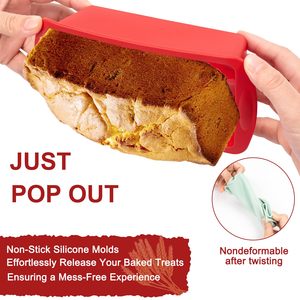 Petits ustensiles de pâtisserie de bricolage antiadhésifs Moules à gâteaux rectangulaires en silicone pour pain de gâteaux - Product Image 3