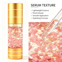 ETRUN ALISA Marque Privée OEM Acide Hyaluronique Éclaircissant Anti-rides Raffermissant Blanchissant Essence Liquide aux Pétales de Fleurs Vitamines C & E