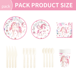 DAMAI Nouveau design personnalisé sur le thème de la licorne, assiettes en papier jetables pour dessert, gobelets, serviettes, ensemble de vaisselle pour les fournitures de fête - Product Image 6