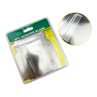 Lot de 4 lames de grattoir en acier inoxydable pour éliminer la colle, la peinture et les résidus sur le verre, le sol et les autocollants – Outil manuel et accessoires