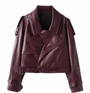 <span class=keywords><strong>Veste</strong></span> <span class=keywords><strong>Femme</strong></span> Style Urbain Manches Longues Automne Hiver Vintage <span class=keywords><strong>Veste</strong></span> en Similicuir Vêtements d'extérieur Décontractée à Revers en <span class=keywords><strong>Cuir</strong></span> PU pour <span class=keywords><strong>Femme</strong></span> - Product Image 6