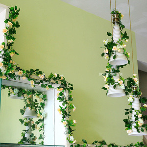 Guirlande de roses artificielles Maihe 100cm 200cm, fleurs en soie et plastique, décoration pour plafond, mur, mariage, fête - Product Image 2