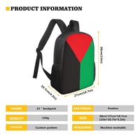 Sac à dos en polyester de 15 pouces avec impression du drapeau régional de la Martinique, fermeture éclair, poche intérieure, toile, décontracté, pour l'école et les activités de plein air