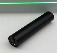 ISmart ISG-GLL001 Stylo pointeur laser rechargeable mini en aluminium noir, module de ligne laser, lumière verte 520NM, portée 500M, interrupteur à bouton