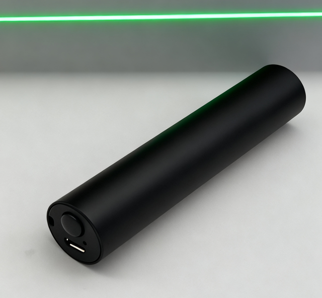 ISmart ISG-GLL001 Rechargeable Mini Aluminum Black Laser Line Module Pen Pointer 520NM Green Light 500M Range on Button Switch