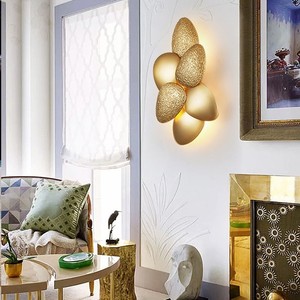 Lámpara de pared Pebble de acero inoxidable LED E27 para dormitorio, sala de estar, pasillo - Product Image 3