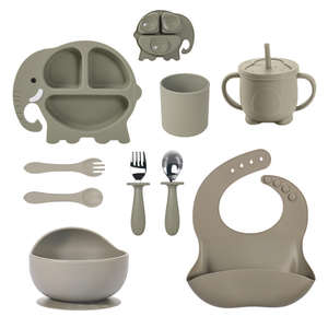 <span class=keywords><strong>Vente</strong></span> chaude d'usine, différentes combinaisons pour les bébés, design en forme d'animal, ensemble de vaisselle pour bébé, produits d'alimentation pour bébé en silicone - Product Image 2