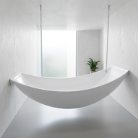 Baignoire flottante moderne en acrylique de couleur blanche, baignoire autoportante, spa intérieur, bain à remous, baignoire de massage pour 1 personne