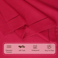 Nappe personnalisée en polyester imitation lin avec découpe décorative, imperméable, résistante aux taches, infroissable et lavable