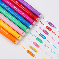 Stylo à double pointe à rouleau pour dessiner des courbes, marqueur coloré à effet vague pour étudiants et enfants