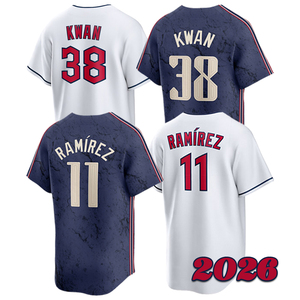 Camisetas de béisbol cosidas para hombre 11 Jose <span class=keywords><strong>Ramirez</strong></span> 38 Steven Kwan Talla S-3XL - Product Image 1