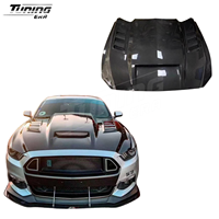 Capot moteur en fibre de carbone style TF pour Mustang S550 2015-2023, kit de conversion amélioré