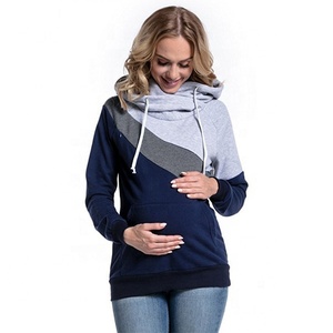 NZMAN Lot de 2 Chemises <span class=keywords><strong>d</strong></span>'<span class=keywords><strong>allaitement</strong></span> à manches longues avec capuche, Haut <span class=keywords><strong>d</strong></span>'<span class=keywords><strong>allaitement</strong></span>, Sweat-shirt gris rayé/gris raglan, Tricoté, Lavage en machine - Product Image 6