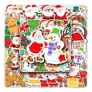50枚入り カスタム エコフレンドリー クリスマス漫画サンタクロース PVCステッカー UV印刷 再利用可能 防水 ダイカット 耐引裂性 マット仕上げ - Product Image 3