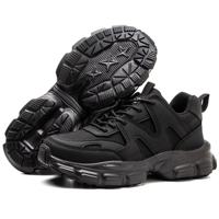 Chaussures de travail légères pour hommes, style sport, anti-écrasement, antidérapantes et anti-perforation, semelle intérieure en mesh respirante, chaussures de sécurité