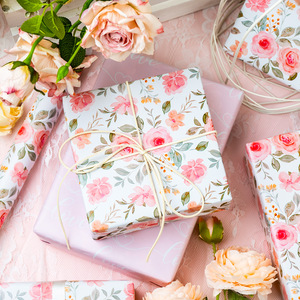 Floral <b>Pattern</b> Gift Wrapping <b>Paper</b> Double-Sided Art <b>Paper</b> for Birthday Packaging Eco-Friendly Offset Printing 100GSM Roll - Product Image 2