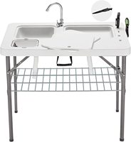 Table de camping extérieure HDPE portable avec robinet pliant pour usage extérieur portable