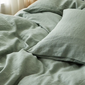 Hotel di alta qualità verde super king stone washed 100% puro lino copripiumino <span class=keywords><strong>lenzuola</strong></span> set copripiumino in lino <span class=keywords><strong>francese</strong></span> - Product Image 3