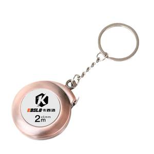 Koslo Mini Self Winding Tape Measure 2M Stainless Steel Automatic Retractable <b>Metric</b> Keychain <b>Ruler</b> Advertising Gift - Product Image 2