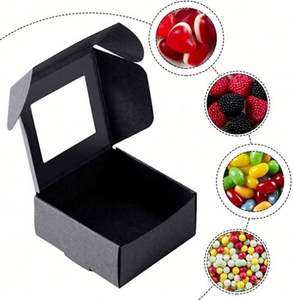 Boîte en papier kraft miniature recyclée en gros avec fenêtre pour bouteilles, pour cadeaux, friandises, pâtisserie, bonbons - Product Image 5