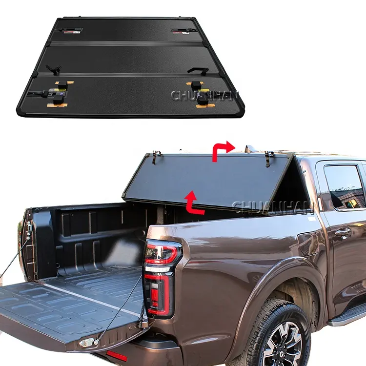 Truck bed cover hard aluminum ranger tri fold tonneau covers for pickup tacoma toyota hilux