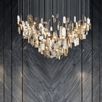 Lustre en cristal style Baccarat, grand modèle de luxe sur mesure pour villa, escalier, hall d'hôtel, projet d'ingénierie
