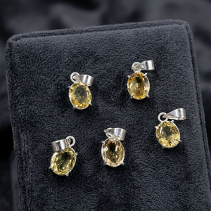 Collier pendentif en citrine véritable, ovale, facetté, bijoux bohèmes d'été, faits à la main, exportateur indien - Product Image 3