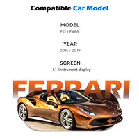 Kit CarPlay Android Auto sans fil LVDS Plug and Play pour Ferrari F488 & F12 (2015-2019) avec écran d'instrument de 5 pouces