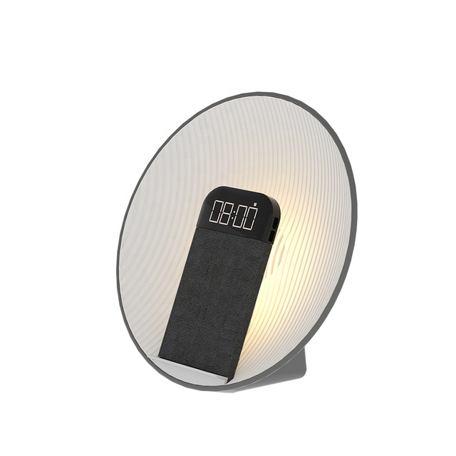 Creativity Multifunction Wireless Charger bluetooth Speaker Musical Alarm Clock Bedroom Decoration Night Light