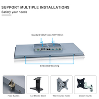 Panel PC Industrial de 23.8 Pulgadas J1900 Sin Ventilador, Computadora Táctil HMI, RS232 RS485, LAN Dual, IP66, Control de Máquinas