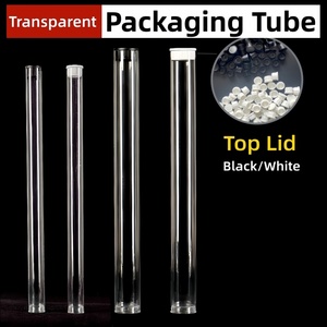 Produits en gros en vrac Tubes en <span class=keywords><strong>plastique</strong></span> <span class=keywords><strong>transparent</strong></span> de haute qualité Tubes en PC transparents Emballage de boîte cadeau avec couvercles pour le stockage de cadeaux - Product Image 1