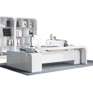 Escritorio Ejecutivo Ekintop 1600x1600x750mm Blanco Moderno para Oficina, para Gerente, Uso Individual - Product Image 4