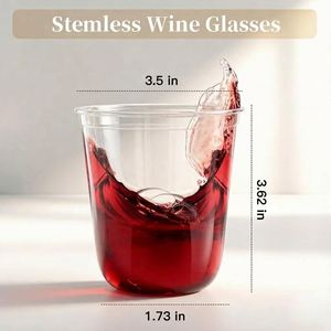 1000 pièces de plastique jetable transparent de qualité alimentaire sans BPA de 12 oz |   Verres à vin en forme de U, coupes à cocktail pour boissons froides - Product Image 2