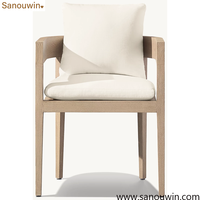 Fauteuil de salle à manger en teck - Chaise de patio extérieure résistante aux intempéries