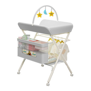 <span class=keywords><strong>Table</strong></span> à <span class=keywords><strong>langer</strong></span> pliable multifonctionnelle en plastique pour bébé avec fonction de bain pour nouveau-nés - Product Image 1