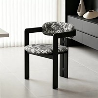 Chaise de salle à manger moderne en bois JP, avec coussin confortable, pieds en bois massif, tissu écologique, idéale pour salon et appartement