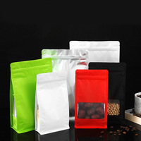 Sachets d'emballage de grains de café à fond carré en feuille d'aluminium vert bleu 500g-16oz 1kg Sacs en plastique en tailles de 8oz 1/2 lb 12oz 1 lb