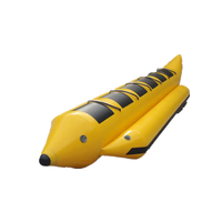 Bateau banane gonflable en bâche PVC robuste pour jeux aquatiques, 6 places