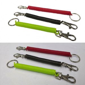 สายคล้องข้อมือแบบสปริงพลาสติก ราคาถูกจากโรงงาน พวงกุญแจเชือกพาราคอร์ดพร้อมคาราไบเนอร์ - Product Image 2