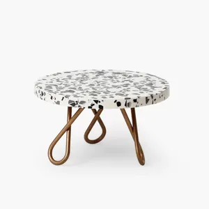 Nuevo soporte para tartas de terrazo blanco y negro para decoración de mesa disponible a precio mayorista del exportador indio - Product Image 2