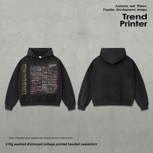 เสื้อผ้าสตรีทสไตล์เรโทรสุดเทรนดี้ แบรนด์ดีไซน์พิเศษ ลายเกล็ดหิมะเคลือบสีฝุ่น ทรงหลวมพิมพ์ลายขาดๆ - Product Image 2